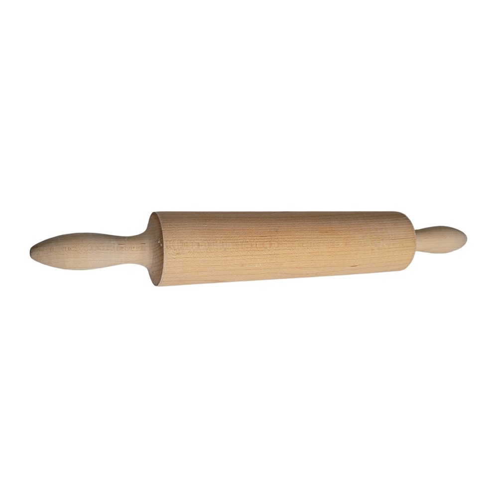 Unbranded Rolling Pin Kitchen Tool Natural Wood Tan Excellent Rotating Handles